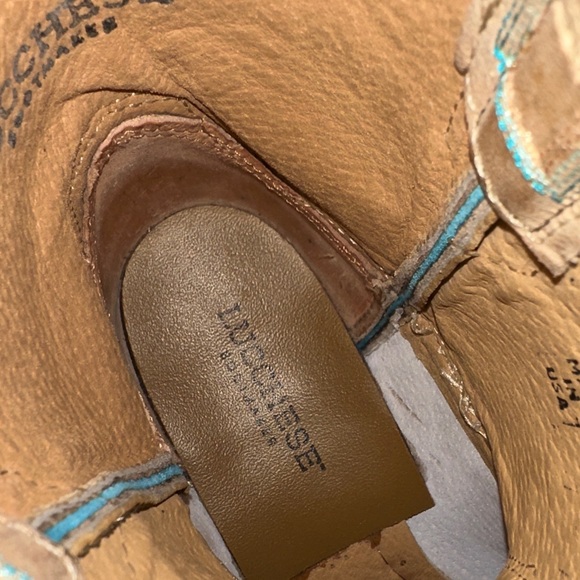 Lucchese Pris Pearl Bone Boots with Blue Stitching - Picture 16 of 16